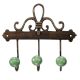 Pea Green White Dot Ceramic Iron Hooks